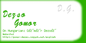 dezso gomor business card
